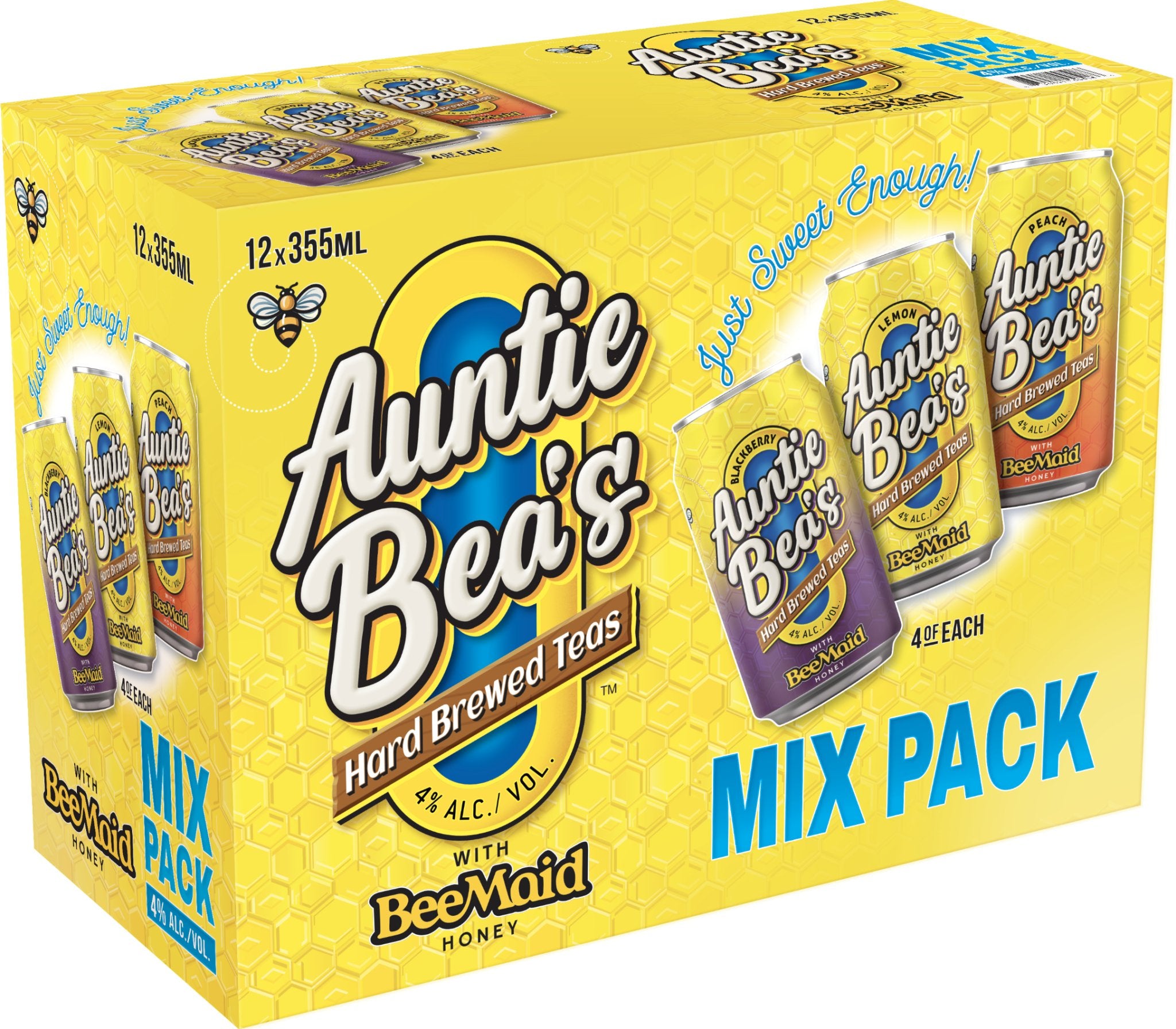 Auntie Bea's Hard Brewed Teas Mix Pack 12 x 355ml - Farmery Estate Brewing Company Inc.-Beer