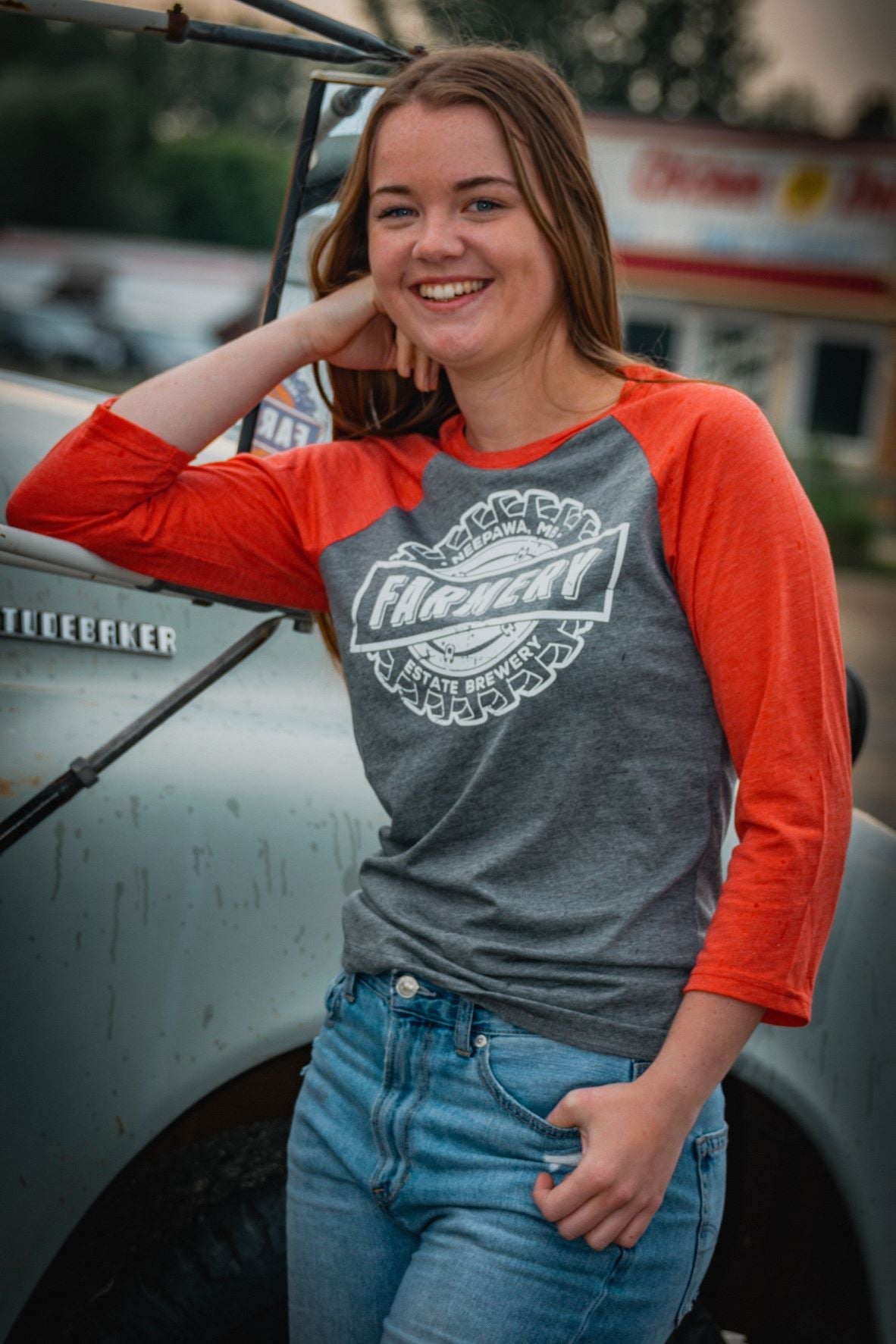 Heather Red Baseball Shirt - Farmery Estate Brewing Company Inc.-